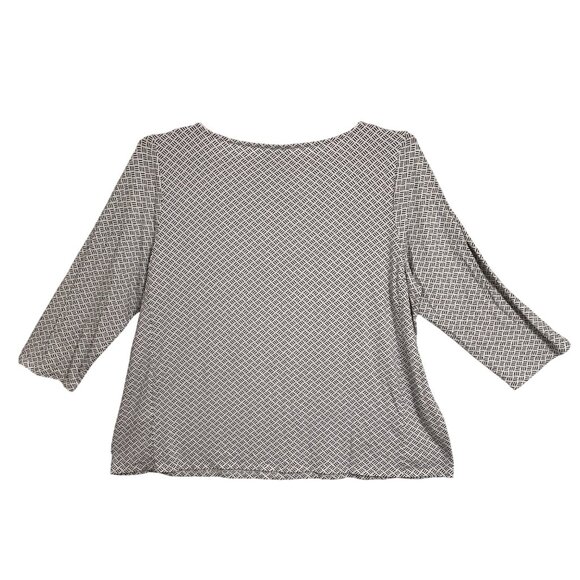 J. Jill Wearever Collection Womens Black & White 3/4 Sleeve Boat Neck Top XL - Picture 2 of 10